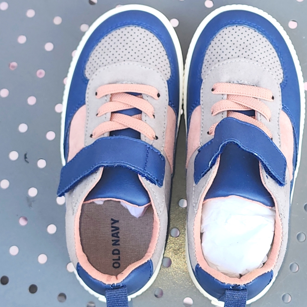 Old Navy boys shoes size 11. Navy, orange glow, gray. NWT